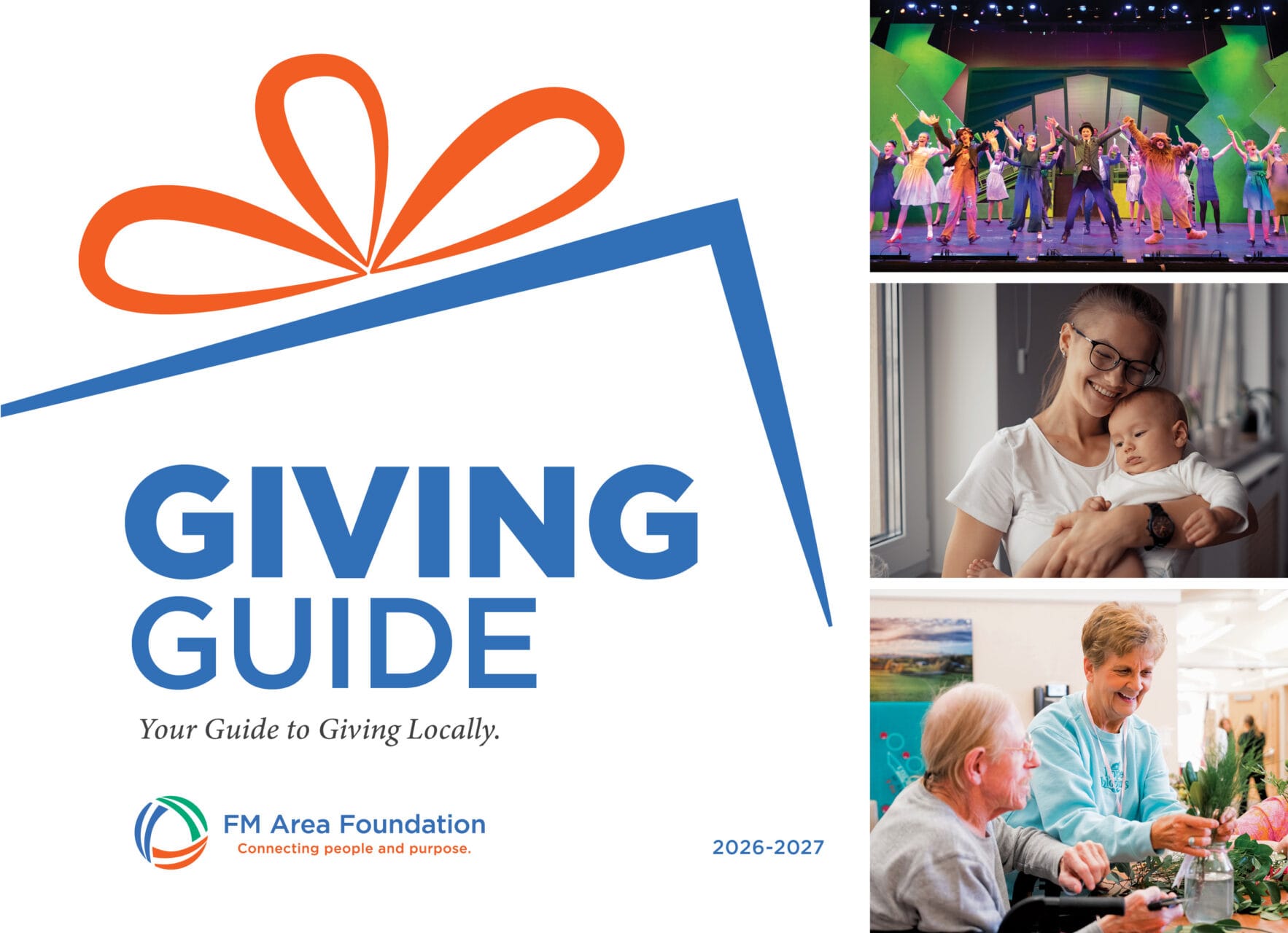 White cover with the words Giving Guide and photos from various nonprofits.